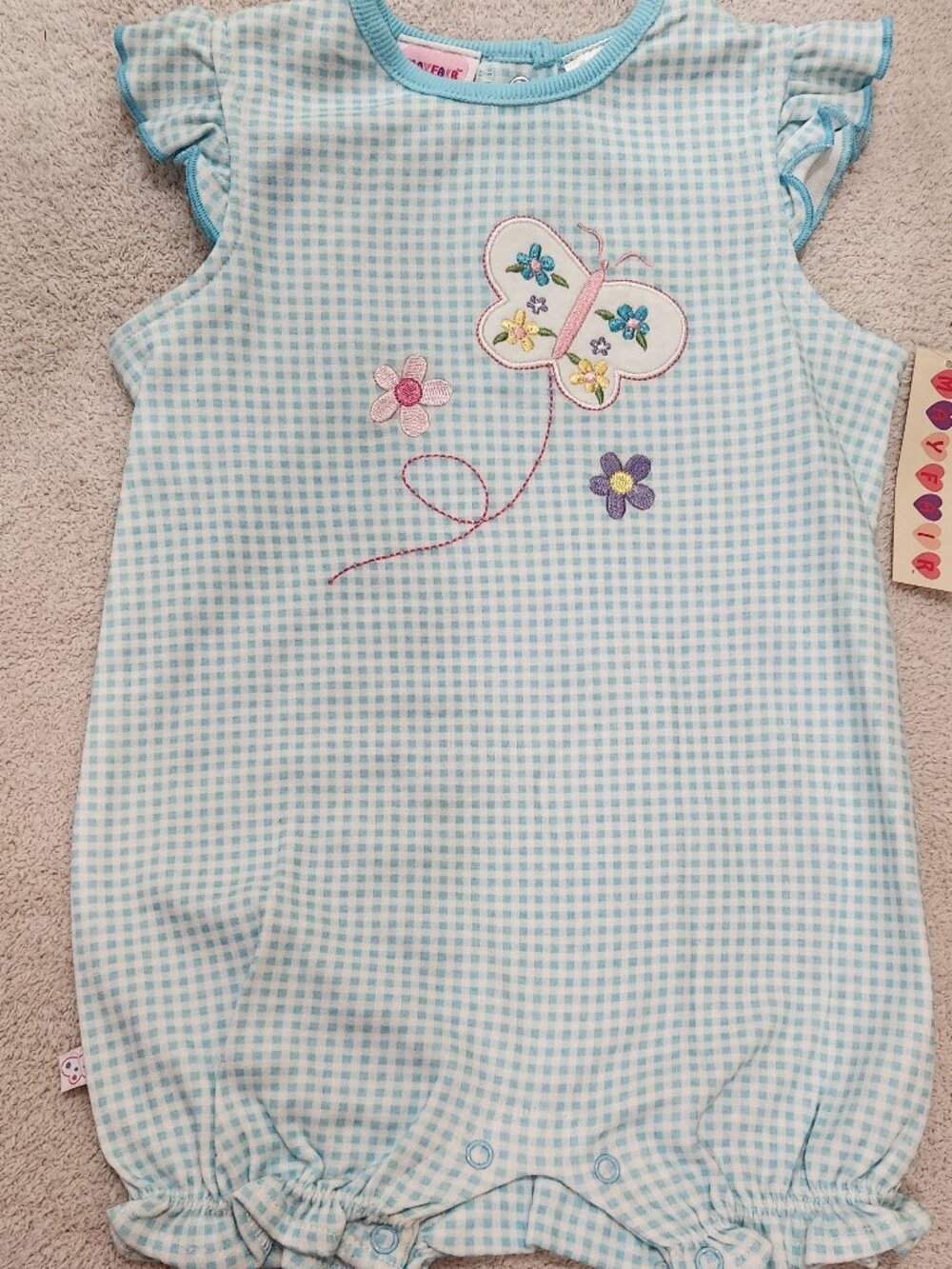 Mayfair - Baby Girls' Aqua Butterfly Romper